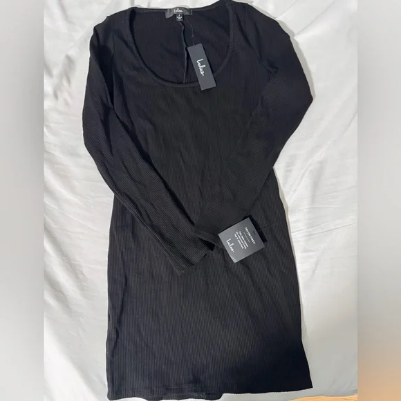 Lulus | Dresses | Lulus Black Ribbed Long Sleeve Mini Dress | Poshmark